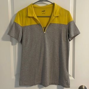 Puma Zip Front Classic T Shirt Size Large